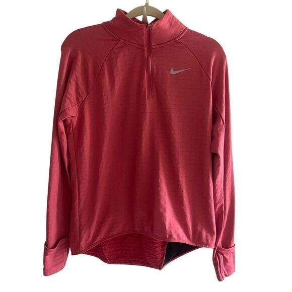 Nike Running Pink Therma Fit Long Sleeve Quarter Zip Pullover Top Women’s Medium - Picture 1 of 5